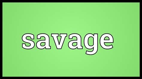 what is a savage person.